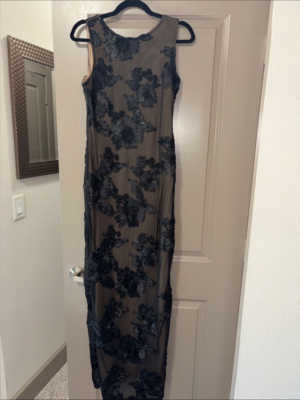 Fashion Nova Black Floral Lace Maxi Dress